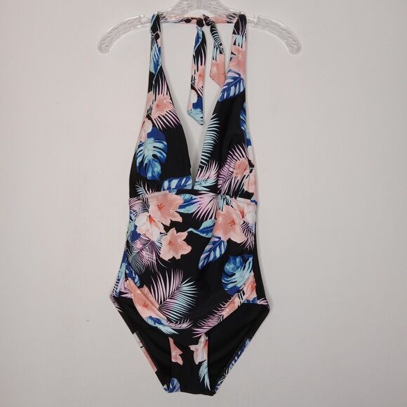 Dkny Other - Dkny Bathing Suit Womens size Large Black pink floral NWT-no hygiene liner